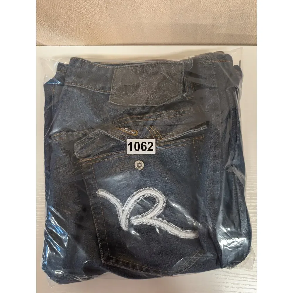 Rocawear Men's Shorts W40 Dark Wash Embroidered Y2K Baggy (1062)